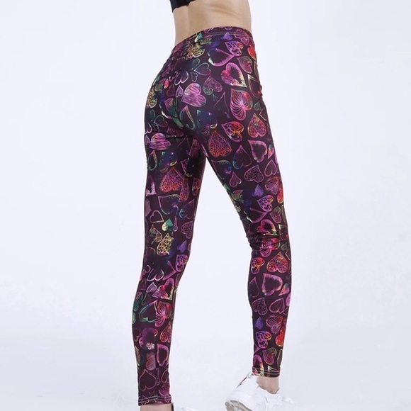 UNBRANDED heart leggings Medium read measurements A-14 - Picture 8 of 8